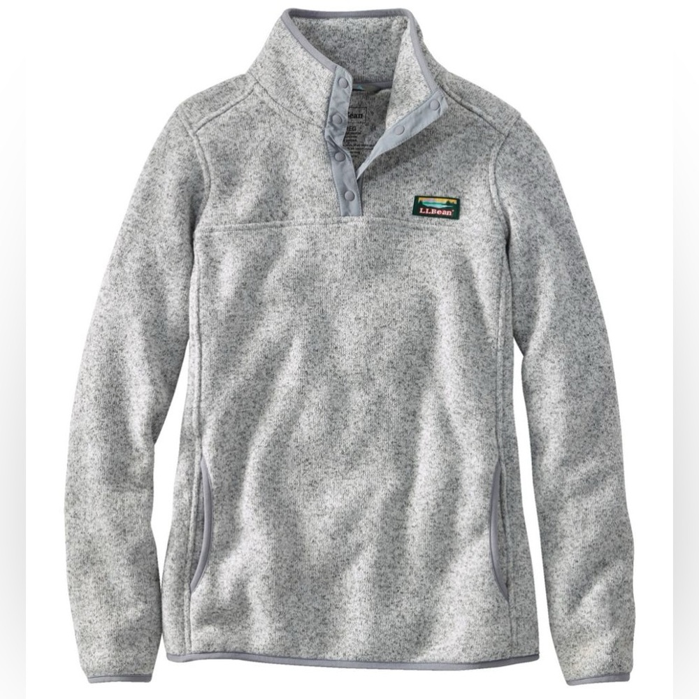 Womens L.L. Bean Sweater Fleece Pullover Quarter